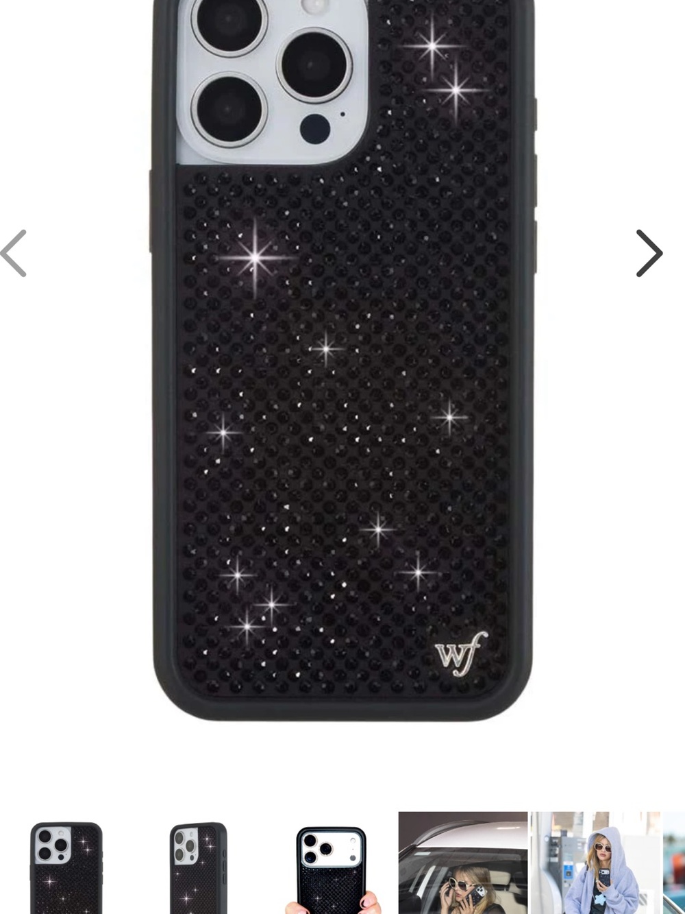 Wildflowers Black Crystal Sparkle iPhone 16 pro max Case